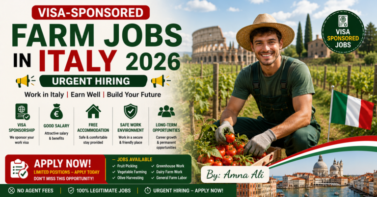 Visa-Sponsored Farm Jobs in Italy 2026 – Urgent Hiring