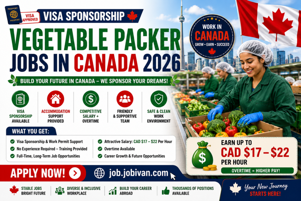 Visa Sponsorship Vegetable Packer Jobs in Canada 2026