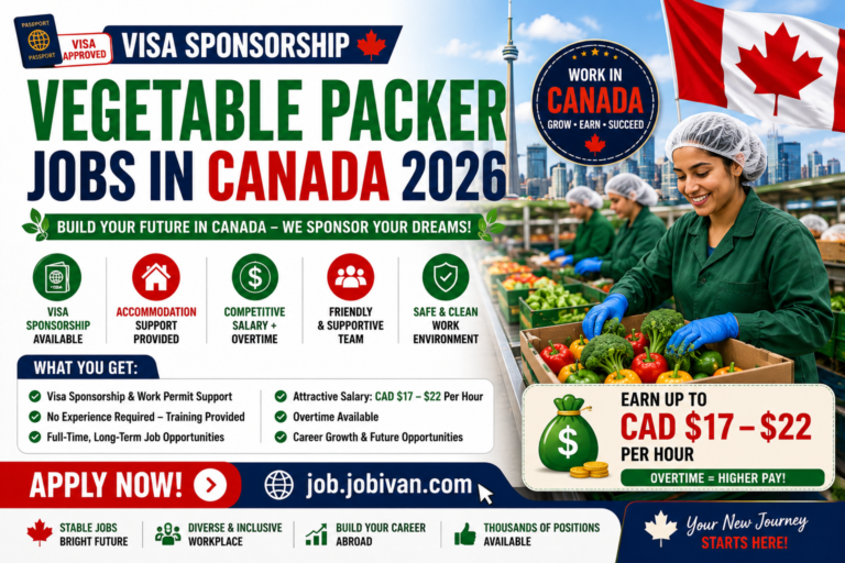 Visa Sponsorship Vegetable Packer Jobs in Canada 2026