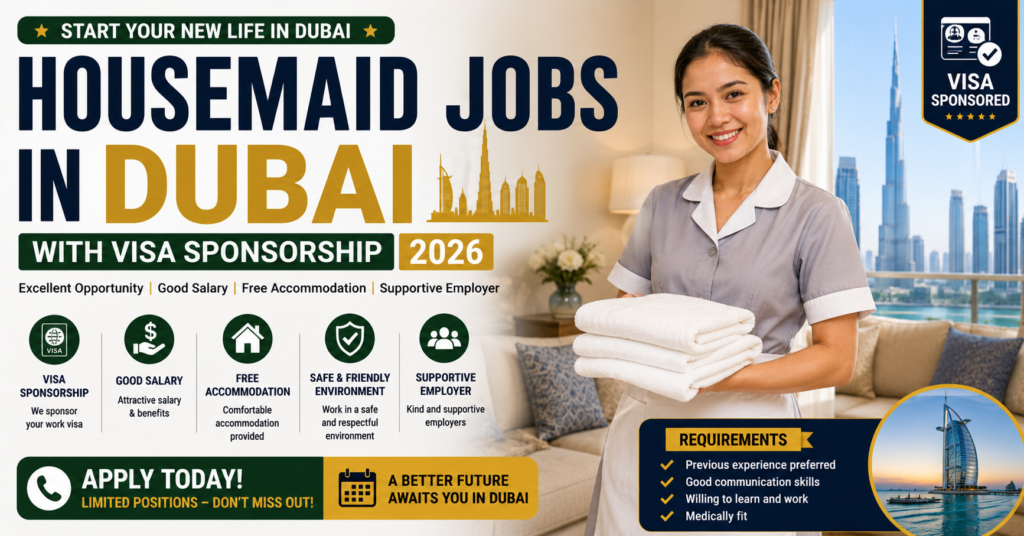 Housemaid Jobs in Dubai with Visa Sponsorship in 2026