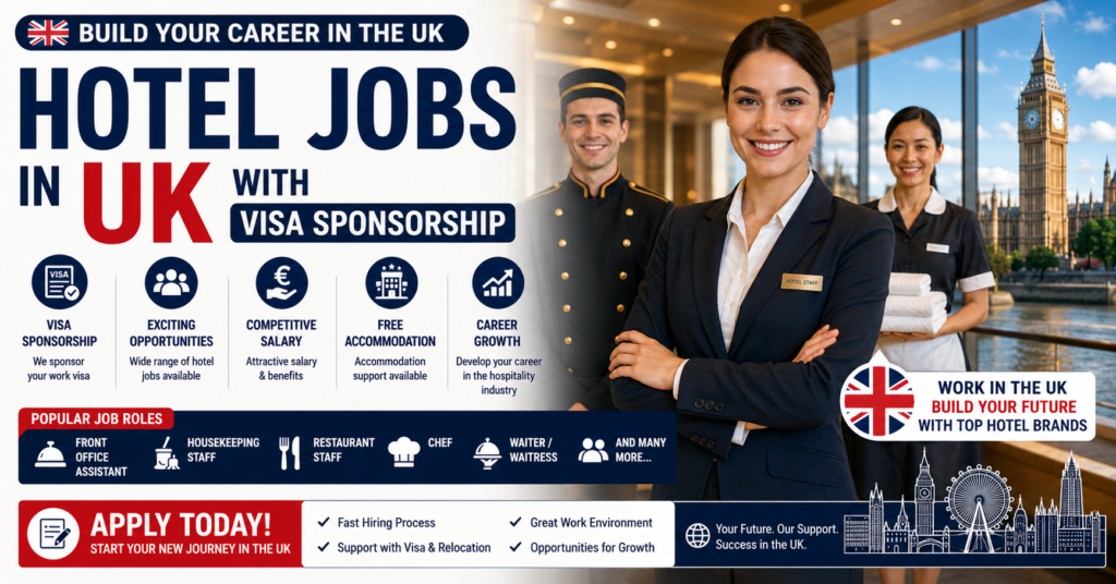 Hotel Jobs in UK with Visa Sponsorship