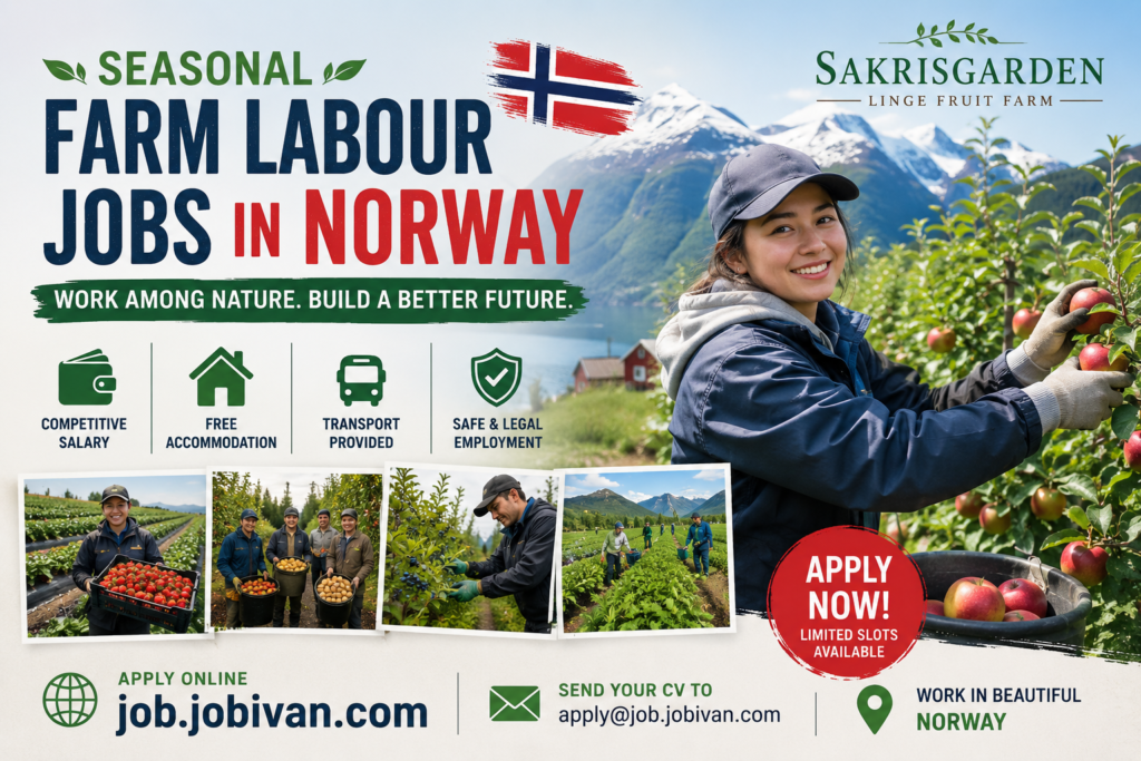 Seasonal Farm Labour Jobs in Norway with Visa 2026