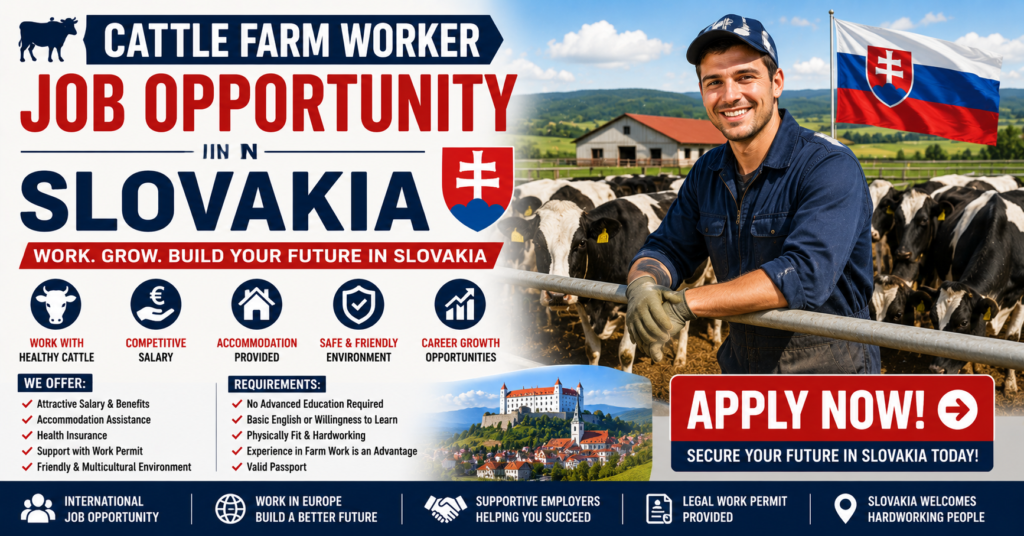 Cattle Farm Worker Job Opportunity in Slovakia