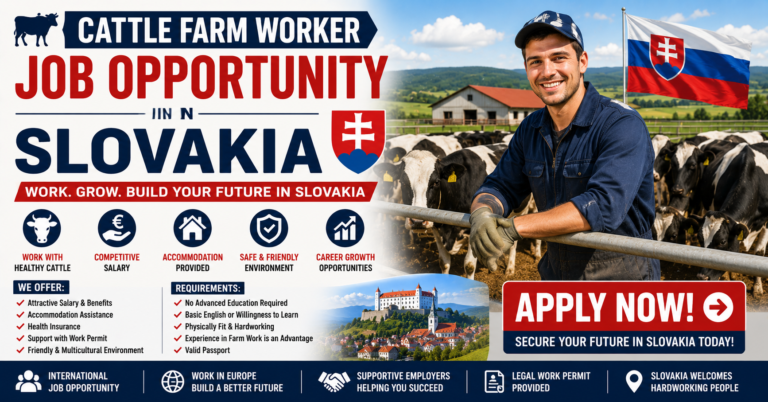 Cattle Farm Worker Job Opportunity in Slovakia