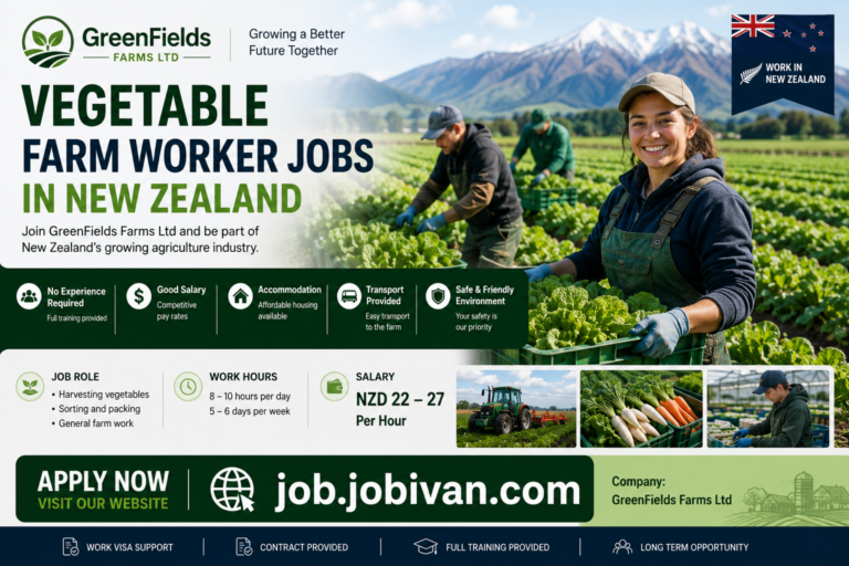 Vegetable Farm Worker Jobs in New Zealand with Visa