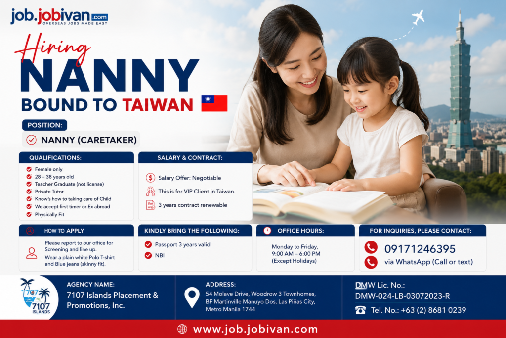 Hiring Nanny Bound to Taiwan 🇹🇼