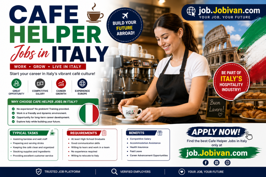 Cafe Helper Jobs in Italy
