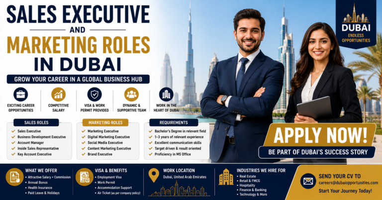 Sales Executive And Marketing Roles In Dubai
