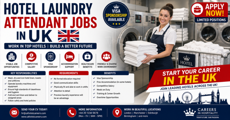 Hotel Laundry Attendant Jobs in UK