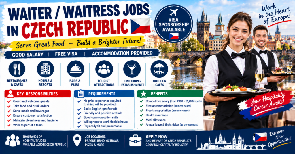 Waiter/Waitress Jobs in Czech Republic