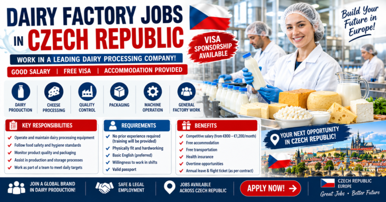 Dairy Factory Jobs in Czech Republic